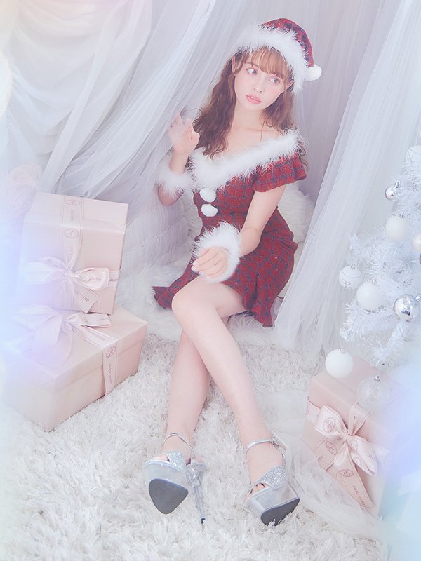 画像31: SALE!【サンタコス 5点セット】【S-XLサイズ/1カラー】マーメイドチェックサンタコスプレ[YMT] (31)