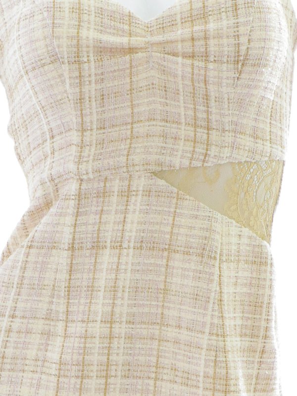 画像17: SALE!リボンワンショルダーツイードチェックミニドレス/タイト/谷間見せ/ミニドレス/キャバドレス【XS-Lサイズ/1カラー】[HC02]【SB】dzj (17)