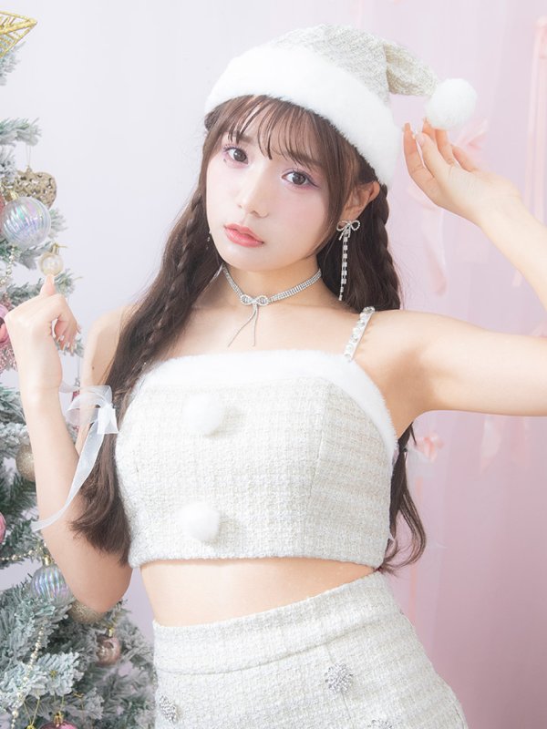 画像44: 【サンタセール！】【サンタコス 5点セット】【XS-Lサイズ/1カラー】ジャケット付きツイードセットアップサンタ[YMT] (44)