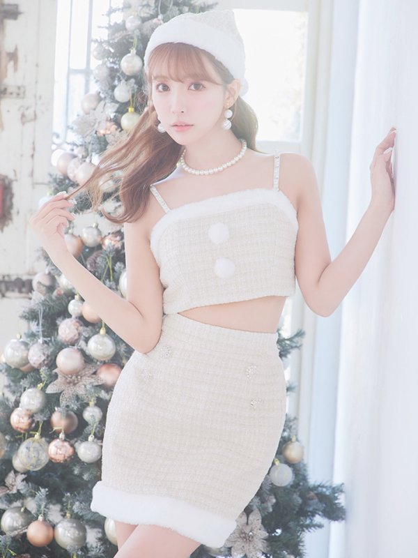 画像6: 【サンタセール！】【サンタコス 5点セット】【XS-Lサイズ/1カラー】ジャケット付きツイードセットアップサンタ[YMT] (6)