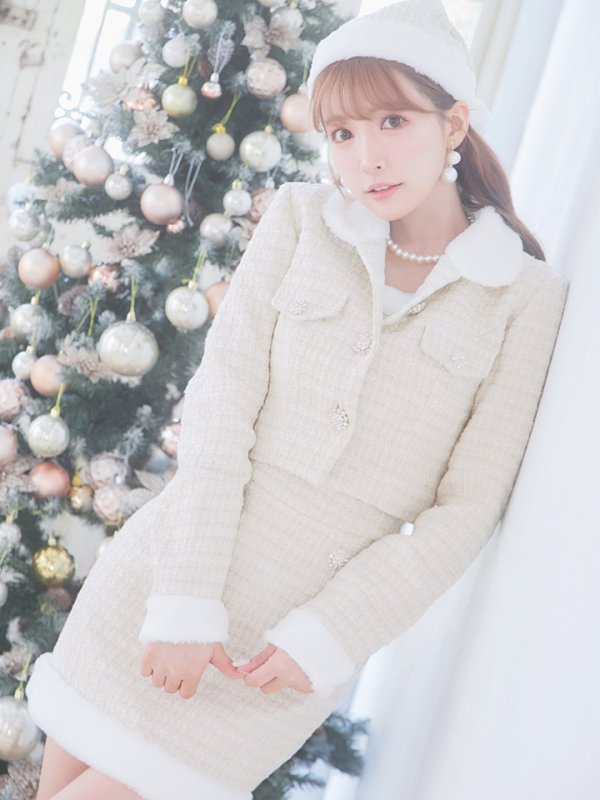 画像8: 【サンタセール！】【サンタコス 5点セット】【XS-Lサイズ/1カラー】ジャケット付きツイードセットアップサンタ[YMT] (8)