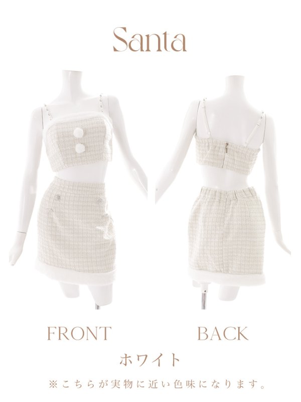 画像47: 【サンタセール！】【サンタコス 5点セット】【XS-Lサイズ/1カラー】ジャケット付きツイードセットアップサンタ[YMT] (47)