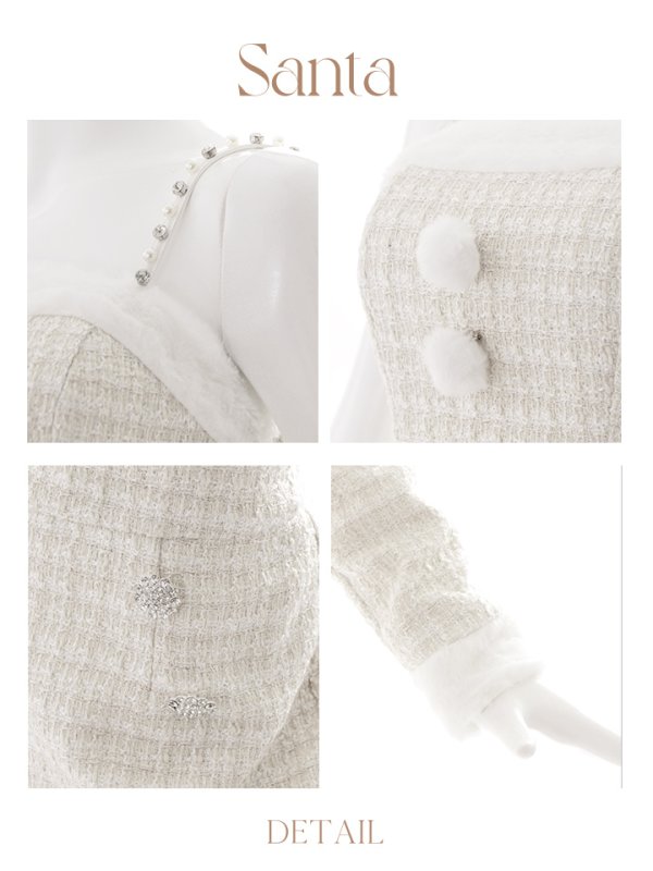 画像49: 【サンタセール！】【サンタコス 5点セット】【XS-Lサイズ/1カラー】ジャケット付きツイードセットアップサンタ[YMT] (49)