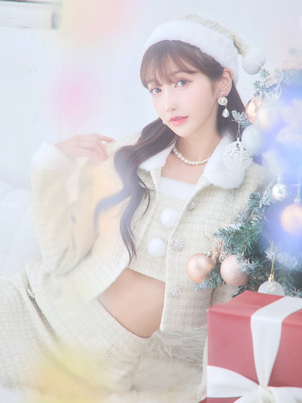 画像11: 【サンタセール！】【サンタコス 5点セット】【XS-Lサイズ/1カラー】ジャケット付きツイードセットアップサンタ[YMT] (11)