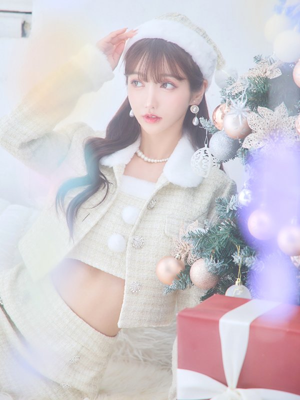 画像26: 【サンタセール！】【サンタコス 5点セット】【XS-Lサイズ/1カラー】ジャケット付きツイードセットアップサンタ[YMT] (26)