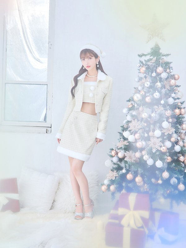 画像29: 【サンタセール！】【サンタコス 5点セット】【XS-Lサイズ/1カラー】ジャケット付きツイードセットアップサンタ[YMT] (29)