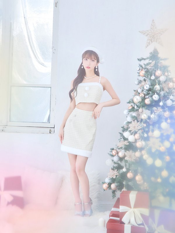 画像30: 【サンタセール！】【サンタコス 5点セット】【XS-Lサイズ/1カラー】ジャケット付きツイードセットアップサンタ[YMT] (30)