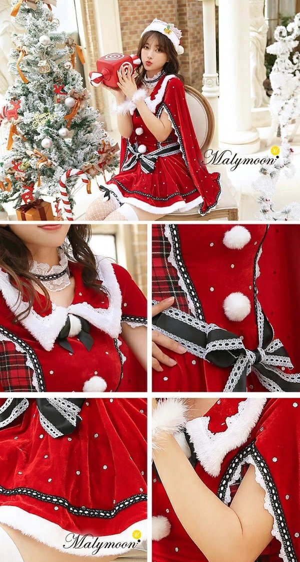 画像8: 【即日発送】【クリスマスコスプレ7点セット】【Malymoon/マリームーン】マントサンタクロース【フリーサイズ/1カラー】[YMT] (8)