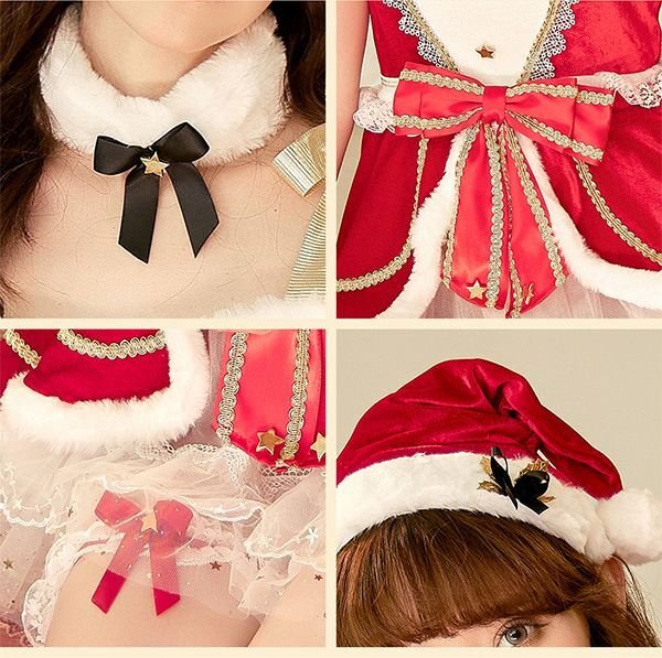 画像9: 【即日発送】【クリスマスコスプレ6点セット】【Malymoon/マリームーン】ドレスサンタ【フリーサイズ/1カラー】[OF03] (9)