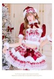 画像1: 【クリスマスコスプレ11点セット】【Malymoon/マリームーン】ホワイトヴェールチェックサンタ【2サイズ/1カラー】【予約/12月上旬発送予定】[HC03] (1)
