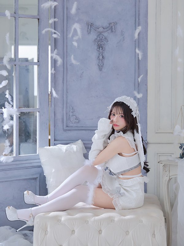 画像2: 【即日発送】【ハロウィン】シュガーホワイトエンジェル【Malymoon/マリームーン】 【コスプレ9点セット】【フリーサイズ/1カラー】[OF04] (2)