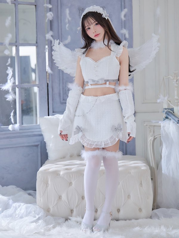 画像4: 【即日発送】【ハロウィン】シュガーホワイトエンジェル【Malymoon/マリームーン】 【コスプレ9点セット】【フリーサイズ/1カラー】[OF04] (4)