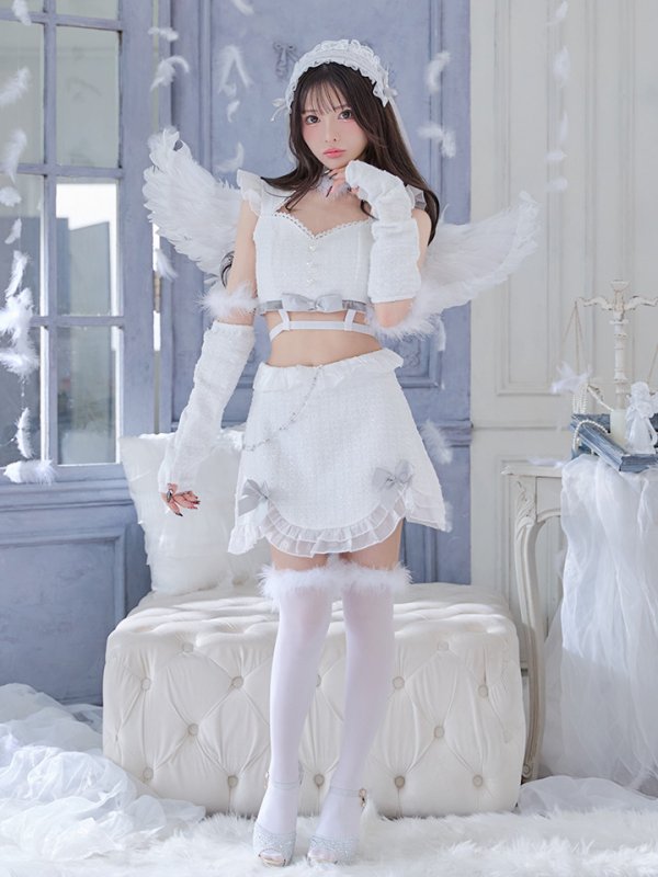 画像5: 【即日発送】【ハロウィン】シュガーホワイトエンジェル【Malymoon/マリームーン】 【コスプレ9点セット】【フリーサイズ/1カラー】[OF04] (5)