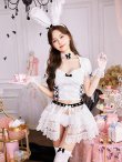画像1: 【即日発送】ダーリンレースホワイトバニー【マリームーン】【ハロウィンコスプレ10点セット】【フリーサイズ/1カラー】[OF04] (1)
