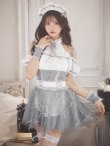 画像1: 【即日発送】 【ハロウィン】リボンブーケメイド【Malymoon/マリームーン 【コスプレ4点セット】【フリーサイズ/2カラー】[OF04] (1)