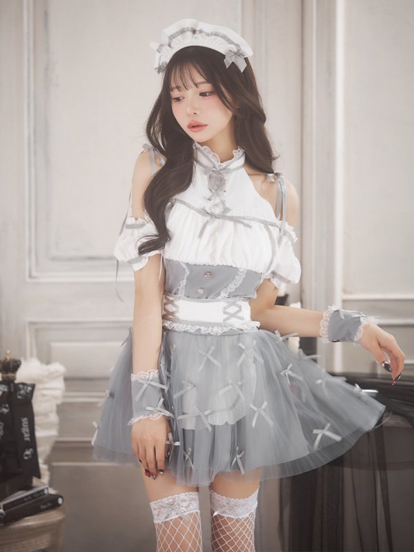 画像4: 【即日発送】 【ハロウィン】リボンブーケメイド【Malymoon/マリームーン 【コスプレ4点セット】【フリーサイズ/2カラー】[OF04] (4)