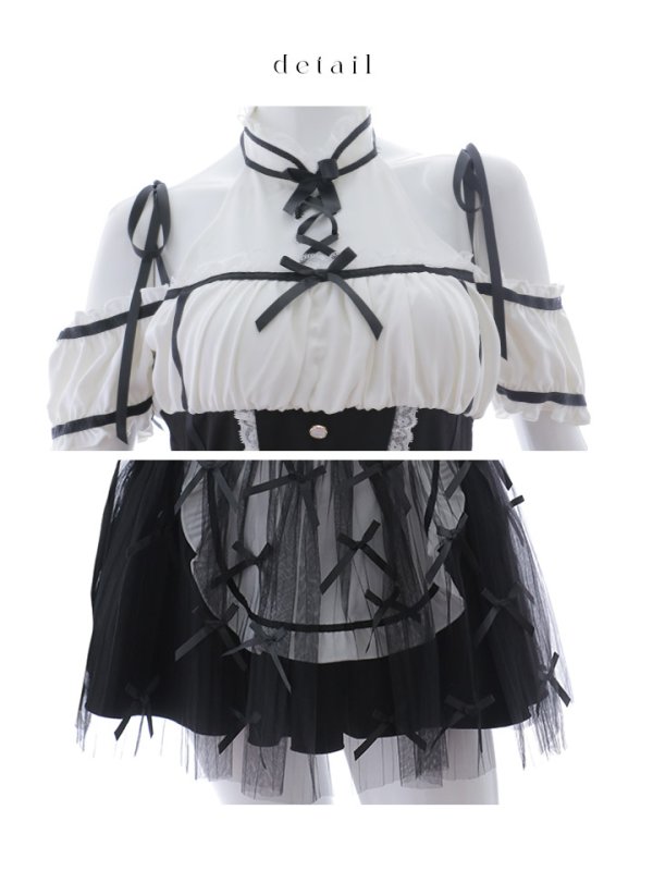画像27: 【即日発送】 【ハロウィン】リボンブーケメイド【Malymoon/マリームーン 【コスプレ4点セット】【フリーサイズ/2カラー】[OF04] (27)