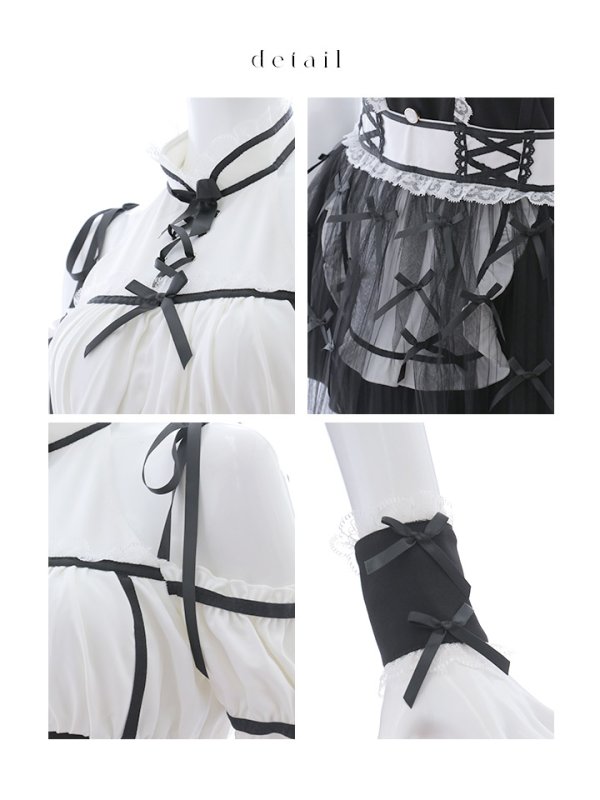 画像28: 【即日発送】 【ハロウィン】リボンブーケメイド【Malymoon/マリームーン 【コスプレ4点セット】【フリーサイズ/2カラー】[OF04] (28)