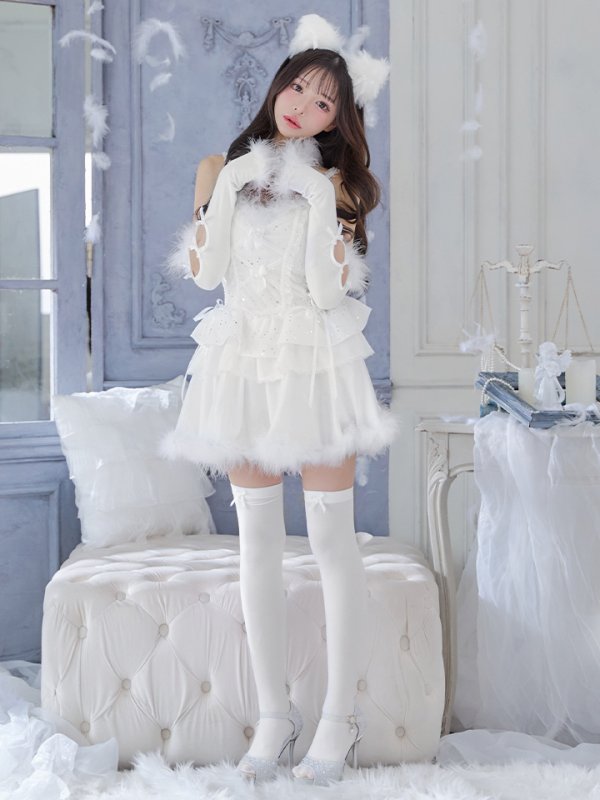 画像2: 【即日発送】【ハロウィン】デコレーションファーキャットドレス【Malymoon/マリームーン】 【コスプレ6点セット】【フリーサイズ/1カラー】[HC03] (2)