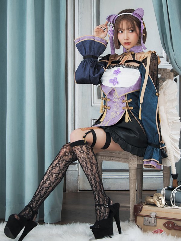 画像2: 【即日発送】【ハロウィン】ミスティックカラーキョンシー【Malymoon/マリームーン】【コスプレ6点セット】【フリーサイズ/1カラー】[OF04] (2)