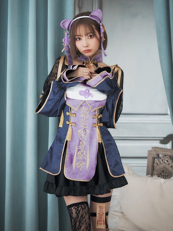 画像7: 【即日発送】【ハロウィン】ミスティックカラーキョンシー【Malymoon/マリームーン】【コスプレ6点セット】【フリーサイズ/1カラー】[OF04] (7)