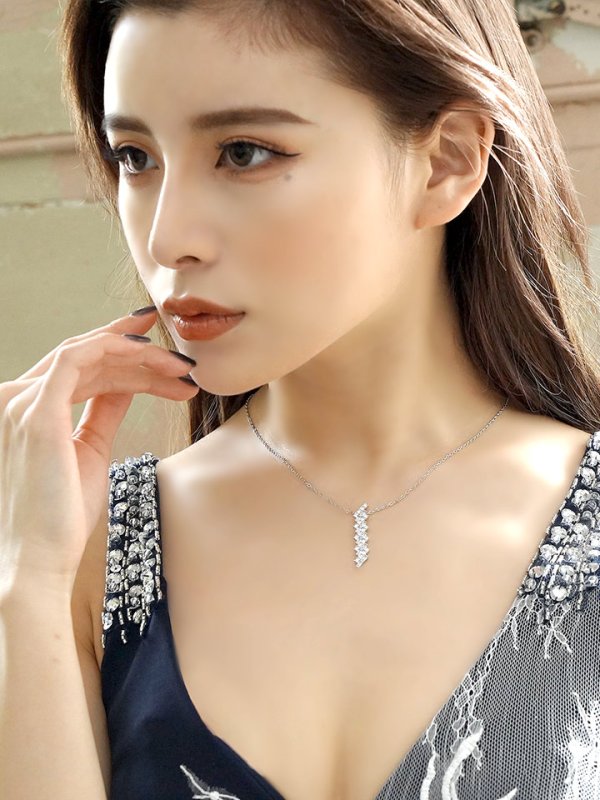 画像3: 【アクセサリー:ネックレス】【ネックレス】【Angel R/エンジェルアール】ライトニング型ラグジュアリーラインストーンネックレス【OF02C-U】 (3)