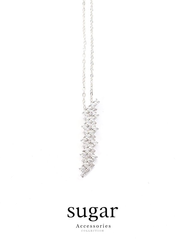 画像7: 【アクセサリー:ネックレス】【ネックレス】【Angel R/エンジェルアール】ライトニング型ラグジュアリーラインストーンネックレス【OF02C-U】 (7)