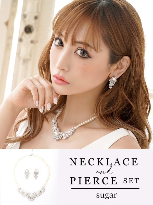 画像4: 【アクセサリー:ネックレス】【Angel R/エンジェルアール】ラグジュアリーストーンネックレス&ピアスセット【OF02C-U】 (4)