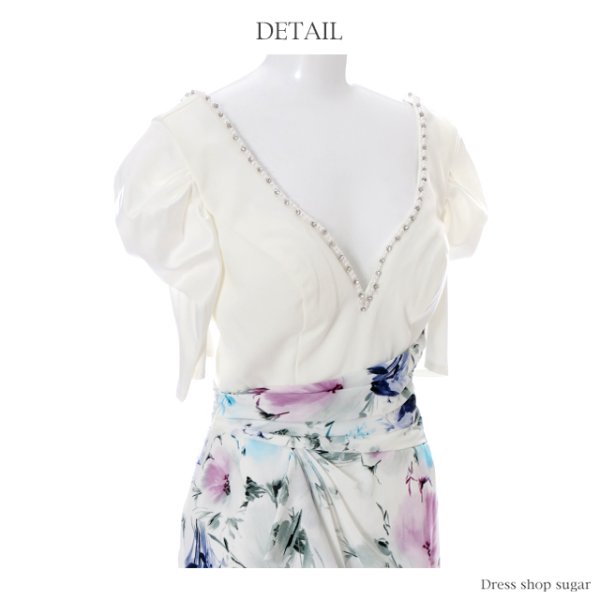 画像10: SALE!【訳あり商品】【高級ドレスSALE】フラワープリント/ハーフスリーブ/ミニキャバドレス/ミニドレス【S-Mサイズ/3カラー】[OF03]【B】 (10)