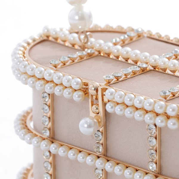 画像5: ラインストーン/パールボックスバッグ【Fサイズ/1カラー】[OF03] (5)