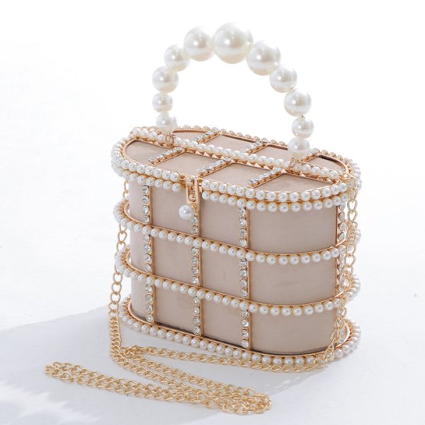 画像9: ラインストーン/パールボックスバッグ【Fサイズ/1カラー】[OF03] (9)