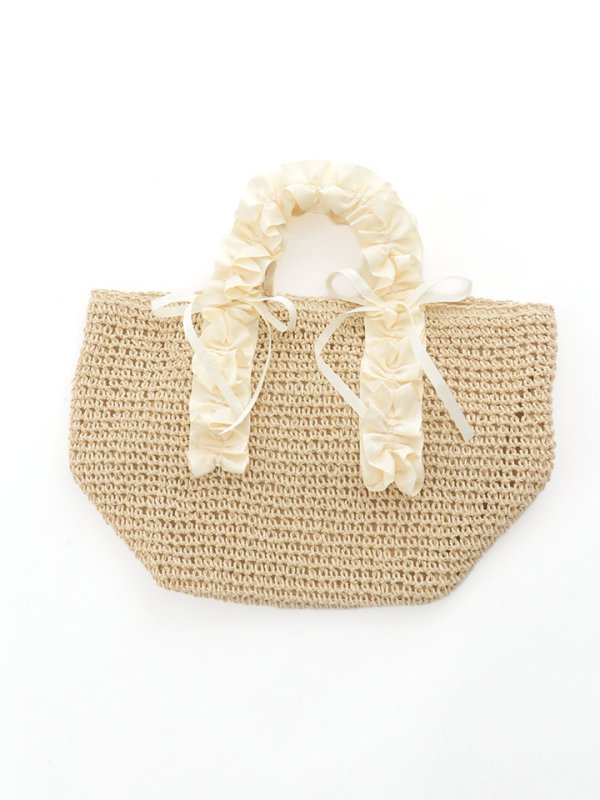 画像6: 【バッグ】フリルハンドルカゴバッグ【Fサイズ/2カラー】[YMT] (6)