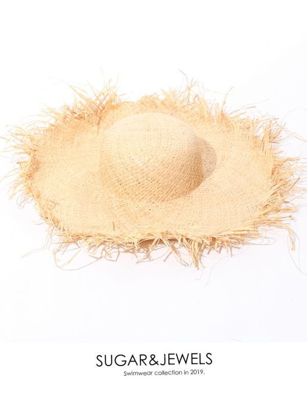 画像2: 【即日発送】【水着小物：帽子】麦わらフリンジストローハット [YMT] (2)