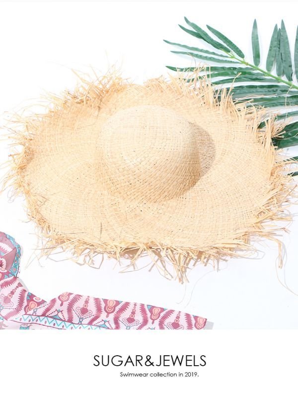 画像4: 【即日発送】【水着小物：帽子】麦わらフリンジストローハット [YMT] (4)