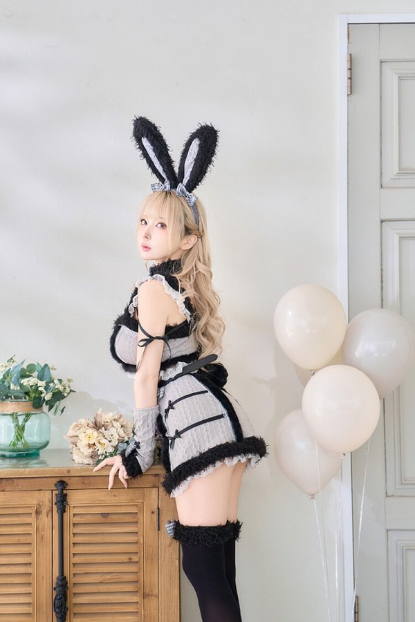 画像4: 【即日発送】【ハロウィンコスプレ9点セット】メルトニットバニーファーセットアップ【Malymoon/マリームーン】[HC03] (4)