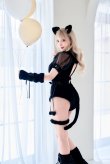 画像4: 【即日発送】【ハロウィンコスプレ9点セット】ベルベットキャットレオタード【Malymoon/マリームーン】	[HC03] (4)