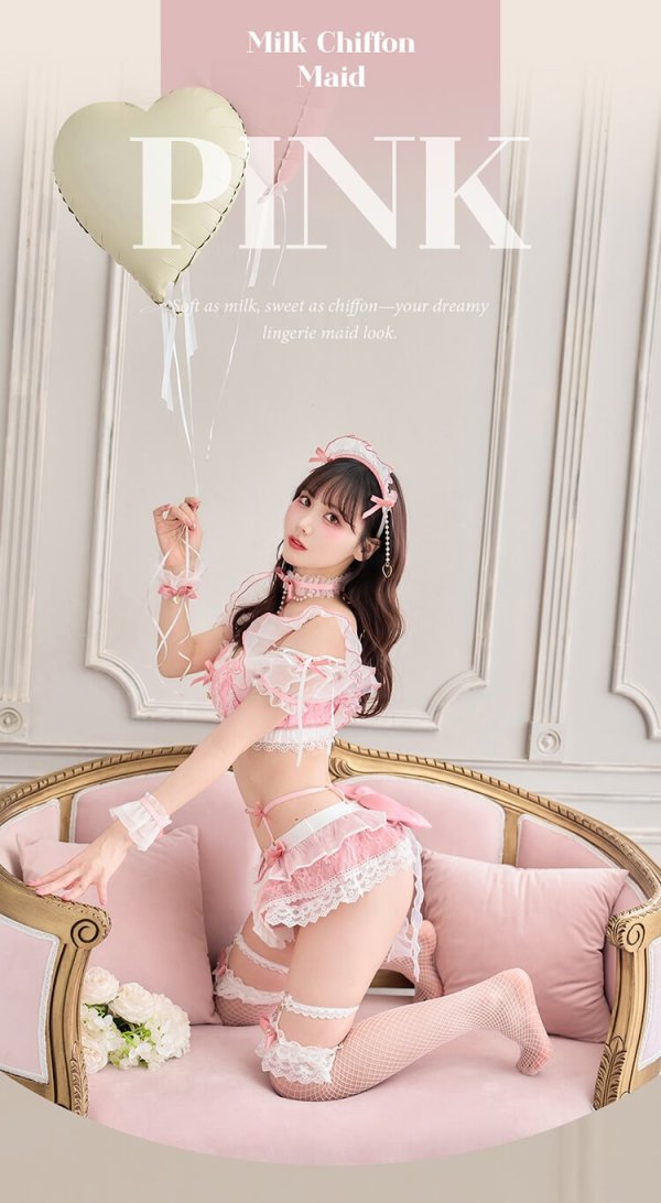 画像20: 【即日発送】【ハロウィンコスプレ8点セット】ミルクシフォンランジェリーメイド【Malymoon/マリームーン】[HC03] (20)