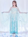 画像4: 【即日発送】【送料無料！】【ハロウィン】アイスブルー刺繍ロングシフォン漢服セット/天女/織姫【コスプレ3点SET】【Fサイズ】[OF04] (4)
