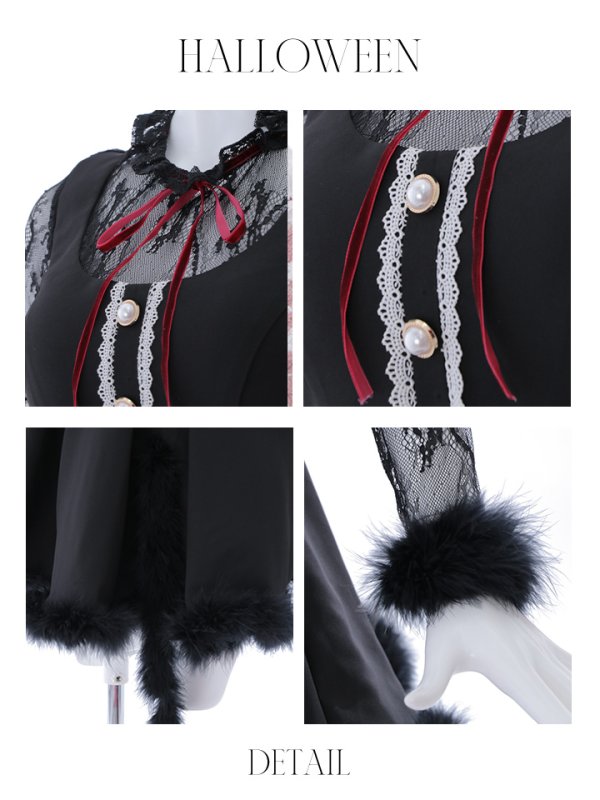 画像23: 【SALE!!】【即日発送】【ハロウィン】 レースブラックキャット 【コスプレ2点セット】【S-XLサイズ/1カラー】[OF01] (23)
