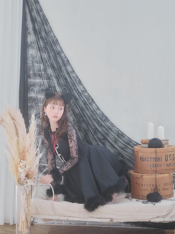 画像6: 【SALE!!】【即日発送】【ハロウィン】 レースブラックキャット 【コスプレ2点セット】【S-XLサイズ/1カラー】[OF01] (6)