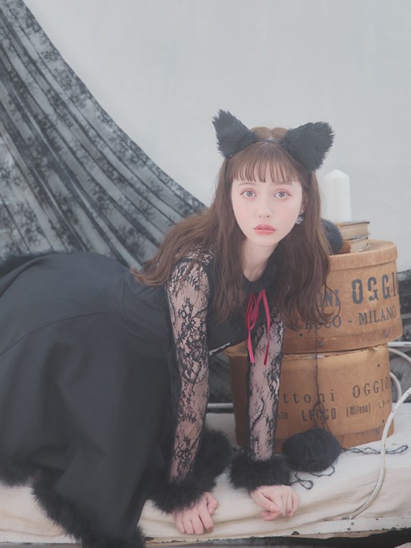 画像10: 【SALE!!】【即日発送】【ハロウィン】 レースブラックキャット 【コスプレ2点セット】【S-XLサイズ/1カラー】[OF01] (10)