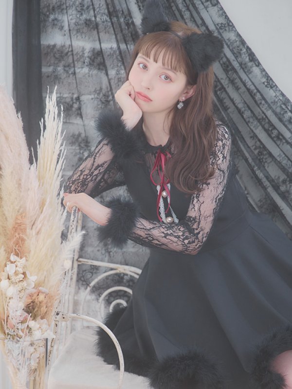 画像13: 【SALE!!】【即日発送】【ハロウィン】 レースブラックキャット 【コスプレ2点セット】【S-XLサイズ/1カラー】[OF01] (13)