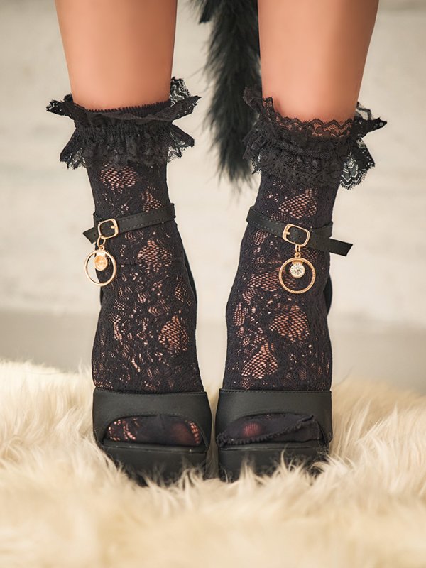 画像19: 【SALE!!】【即日発送！】【ハロウィン】 黒猫シアーレースワンピース 【コスプレ5点セット】 【S-XLサイズ/1カラー】[OF04] (19)