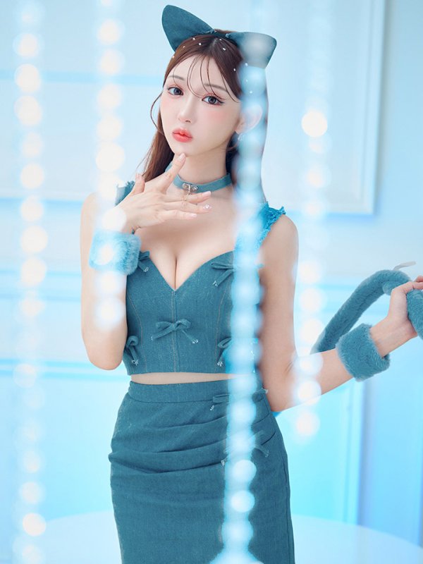 画像8: 【SALE!!】【即日発送！】【ハロウィン】 キャットデニムセットアップ 【コスプレ6点セット】 【XS-Lサイズ/1カラー】[HC03] (8)