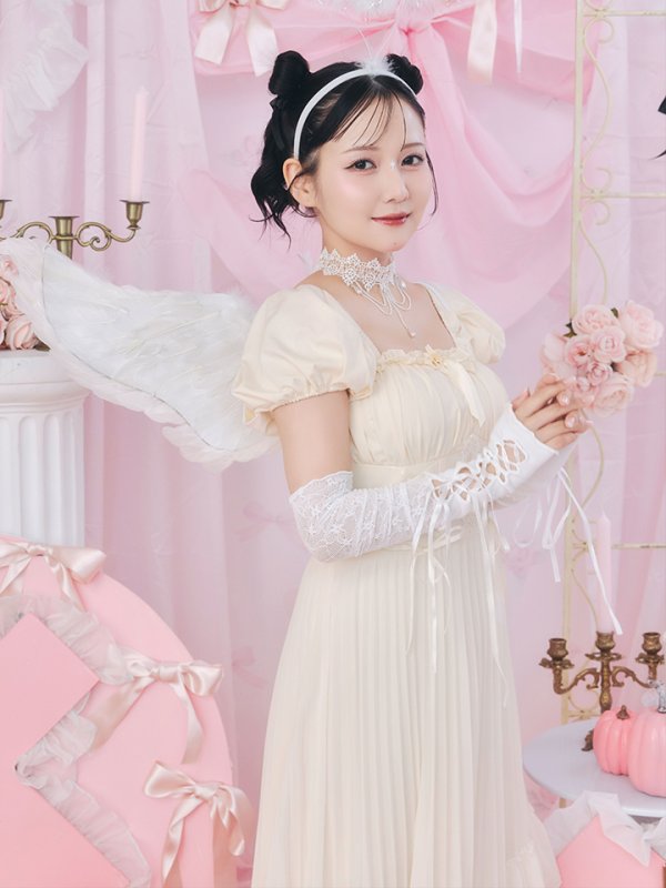 画像4: 【SALE!!】【即日発送！】【ハロウィン】 天使プリーツスカートワンピ 【コスプレ5点セット】 【S-XLサイズ/１カラー】[OF04-H] (4)