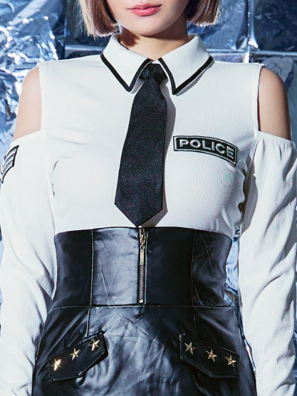 画像29: 【SALE!!】【即日発送】【ハロウィン】 レザーポリスワンピースコスプレ 【コスプレ4点セット】 【XS-Mサイズ/1カラー】(HC206-SV)[HC03-B] (29)