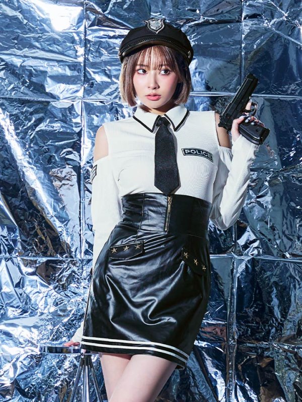 画像24: 【SALE!!】【即日発送】【ハロウィン】 レザーポリスワンピースコスプレ 【コスプレ4点セット】 【XS-Mサイズ/1カラー】(HC206-SV)[HC03-B] (24)