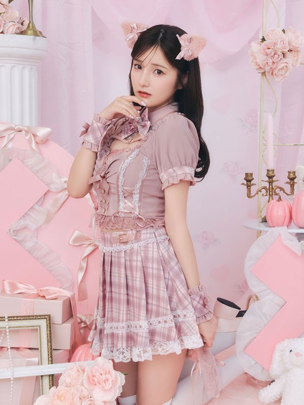 画像36: 【即日発送！ 】【sugar nine×マリームーンコラボ】 【ハロウィン】マリームーンコラボ制服ネコセットアップ 【コスプレ7点セット】 【XS-Lサイズ/2カラー】[OF04] (36)