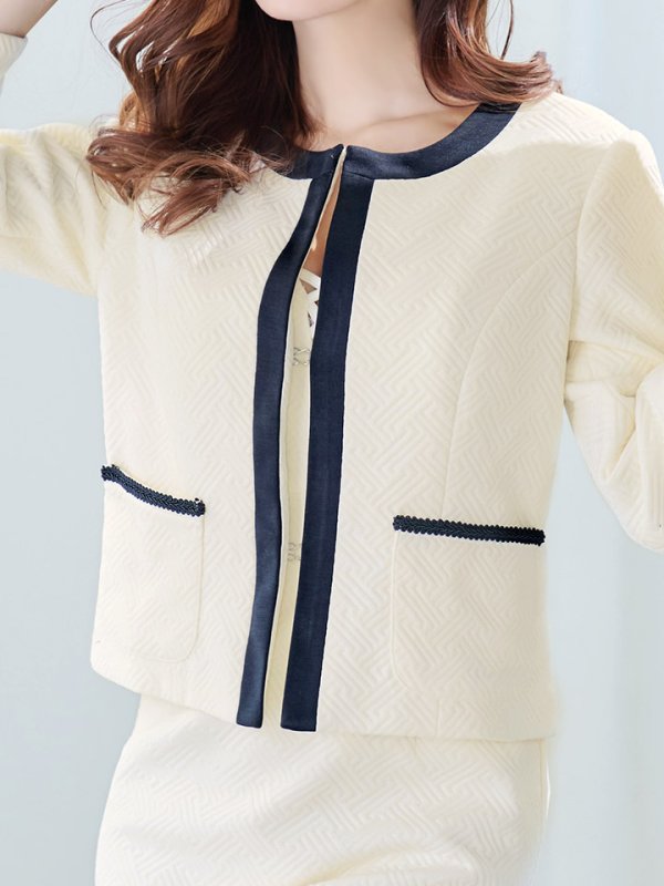 画像5: モノトーンジャケット/セットアップ/ミニドレス/キャバドレス【S-Mサイズ/2カラー】[OF03B] 【IM】 (5)