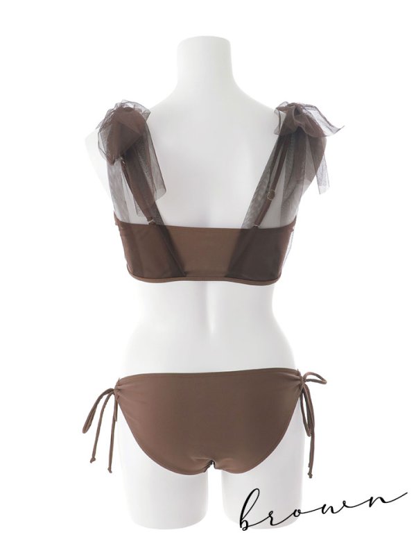 画像47: 【即日発送】【ビキニ】【水着】チュールリボン バストアップ ビキニ 2点セット[YMT] (47)